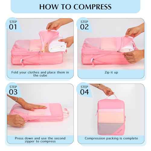 Compression Packing Cubes for Travel (7 Count)