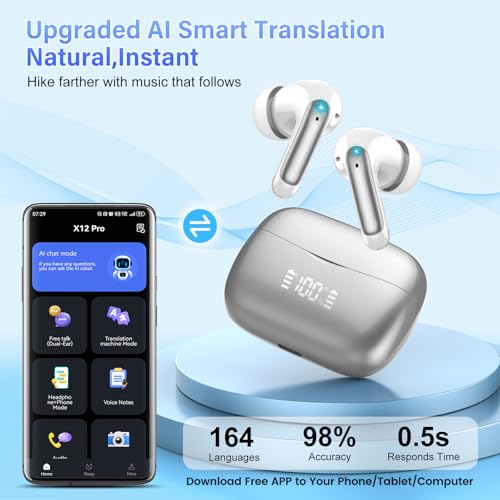 AI Translation Earbuds Real Time Voice Translator Device with Audio & Video Calls