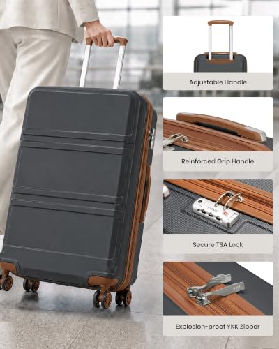 28 Inch Luggage Expandable Suitcase with Spinner Wheels TSA Lock