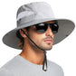 Sun Hats for Men Women Wide Brim Bucket Hat Grey