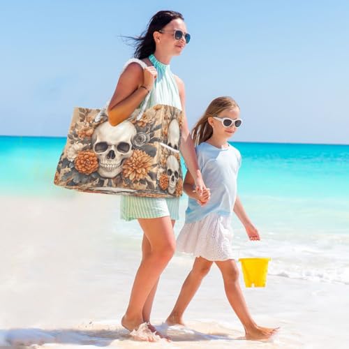 Large Beach Bags Totes Canvas Tote Shoulder Bag Soft Wave Water Resistant Bags for Gym Travel Daily Ocean
