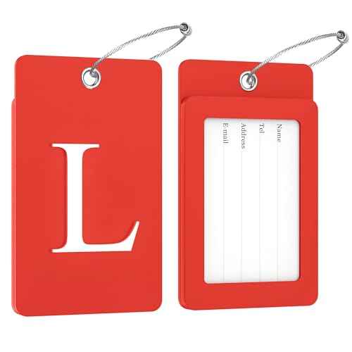 2 Pack Initial Luggage Tags for Suitcases Airplane Travel Essentials (2 Count)