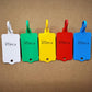 100pcs Reusable Blank Plastic Tags Ties Key Tags 1.45"*2.48" Serrated Tension Sealing Strap with Large Label Plastic Tie Mark Label Waterproof Hang Sign Write on Tag