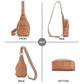 Crossbody Bags for Women PU Leather Cross Body Sling Bag for Woman Travel Camel Brown