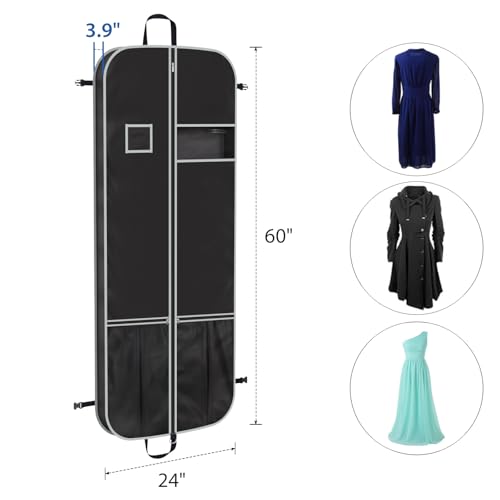 Upgrade Garment Bag Travel and Wardrobe Clothes Protector 60 in