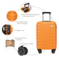 Luggage Set 3 Piece Luggage Set ABS hardshell Spinner Wheels Luggage Carry on Suitcase with Weekender bag & Toiletry bag（Orange） (3 Count)