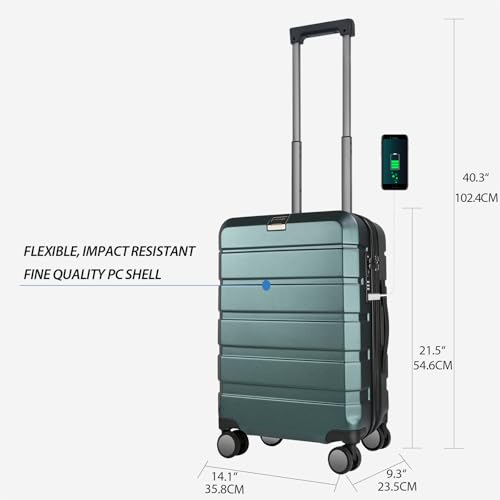 Hardside Expandable Carry On Luggage with Spinner Wheels & Built