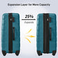 Luggage sets of 13 Piece 16 20 20 28 IN Carry on Luggage Hard Case Green Luggage Expandable Checked Luggage Suitcase Set with Wheels