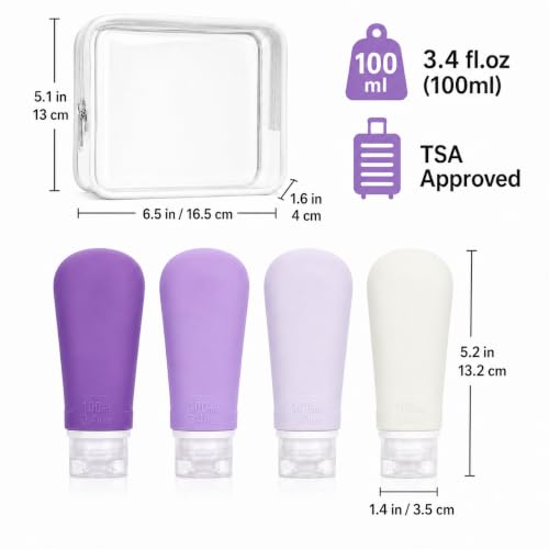 Travel Bottles for Toiletries (4 Count)