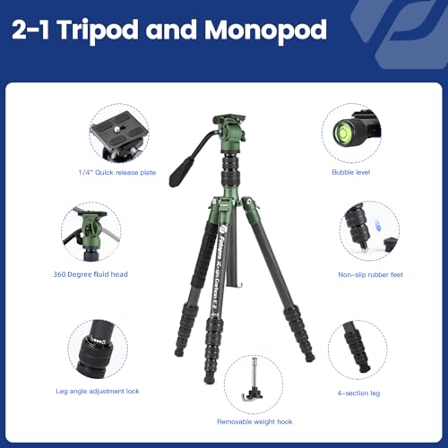62" Carbon Fiber Travel Tripod