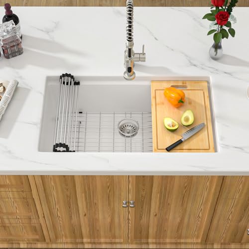 30 White Granite Composite Kitchen Sink