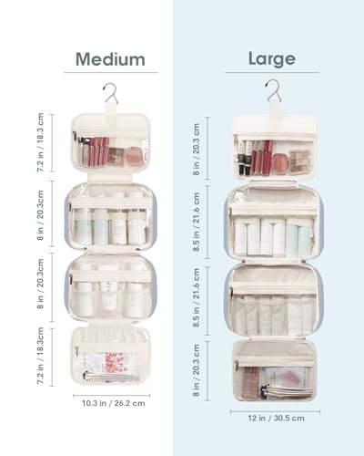 Travel Toiletry Bag for Women Large Hanging Makeup Bag Organizer Toiletries Bag for Full Size Essentials Accessories Cosmetics