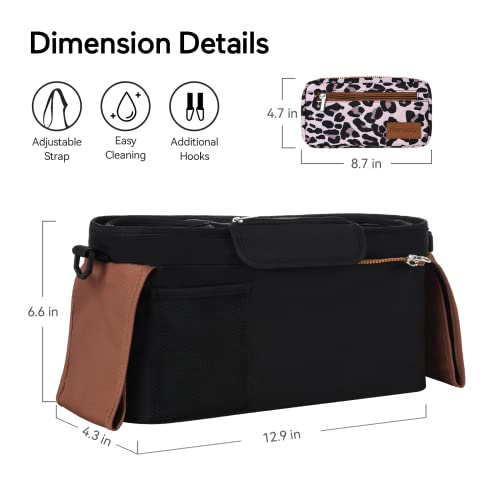 Universal Stroller Organizer with Insulated Cup Holder