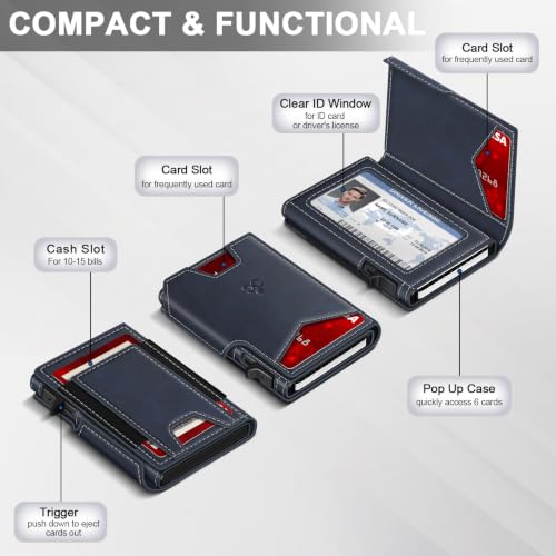 Wallet for Men Wallet with Slim Pop Up Card Holder 9 (13 Count)