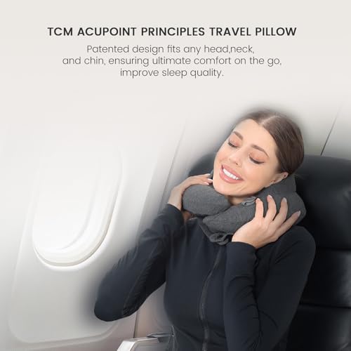 Upgraded Premium Inflatable Travel Neck Pillow for Airplane & Car