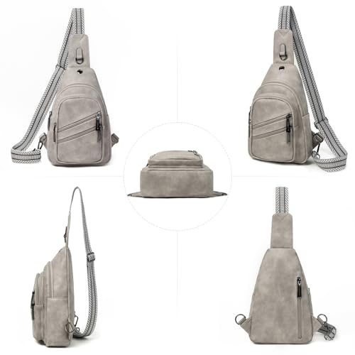7L Crossboydy Sling Bag for Women Vegan Leather Crossbody Purse Fanny Pack Chest Bag for Travel