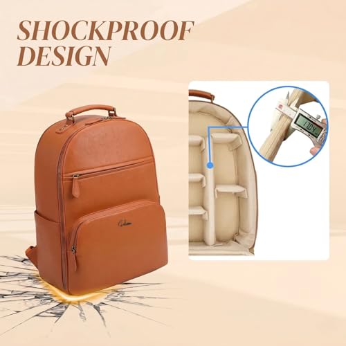 Camera Backpack Classic PU Leather for DSLR