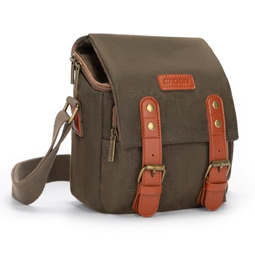 Compact Camera Bag Case Canvas Leather Trim Compatible for Nikon