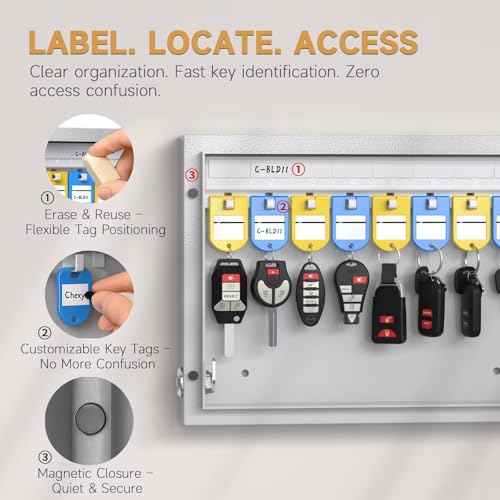 16 Key Lock Box Smart Key Organier Cabinet with Keypad & App for Office