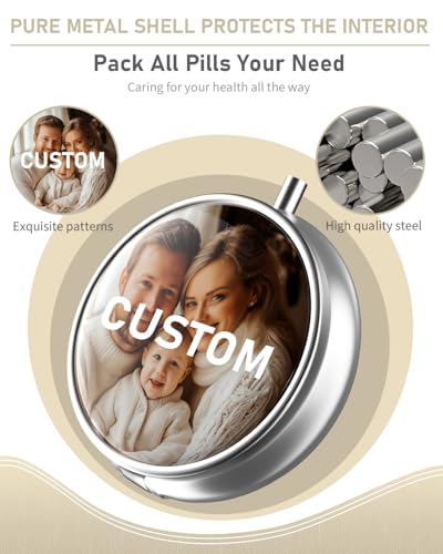 Pill Box 3 Compartment Portable Travel Medicine Box with Mirror