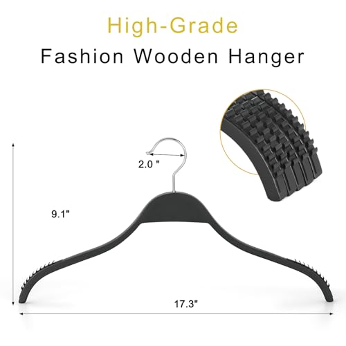 Slim Wooden Hangers with Extra Soft Non (30 Count)