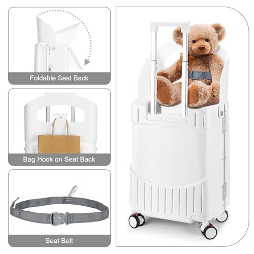 Ride On Luggage with Foldable Seat&Seat Belt