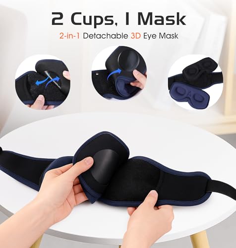Bluetooth Sleep Mask with 2 Removable 3D Contoured Cup