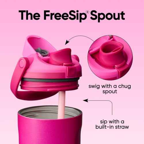 FreeSip Sway Insulated Stainless Steel Water Bottle with Two