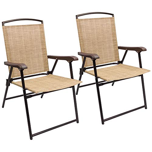 Patio Folding Chair Deck Sling Chair (2 Count)