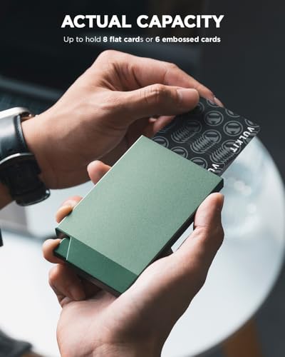 Pop up Card Holder Minimalist Credit Card Holder RFID Blocking Slim Metal Card Case for Men or Women