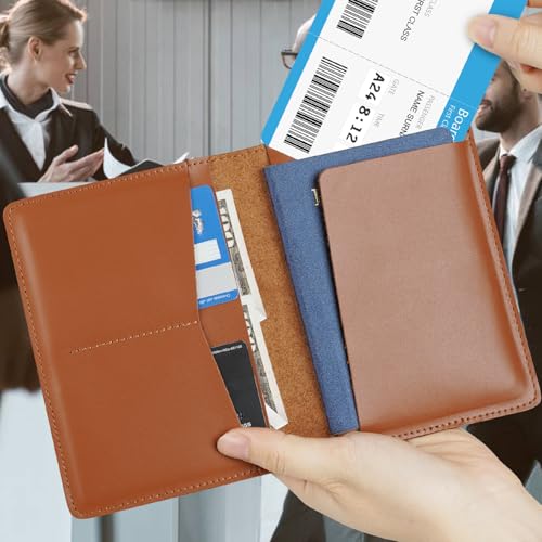 Full Grain Leather Passport Holder Cover for Men and Women Travel