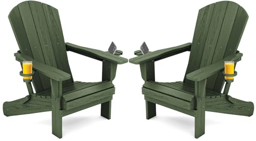 Outdoor Adirondack Chair Set of 2 with Cup Holders (2 Count)