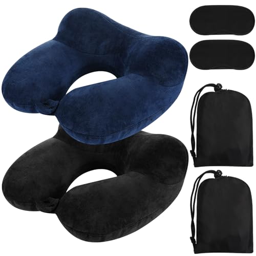 2 Inflatable Neck Pillow Airplane Travel (2 Count)