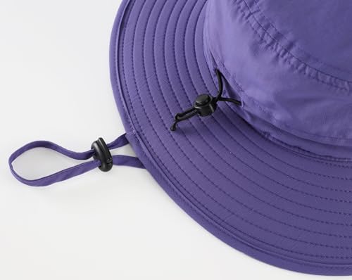 Outdoor Sun Hat for Women UPF 50+ Fishing Hiking Gardening Hat Breathable Mesh Cowboy Hat Summer Beach Hat Purple