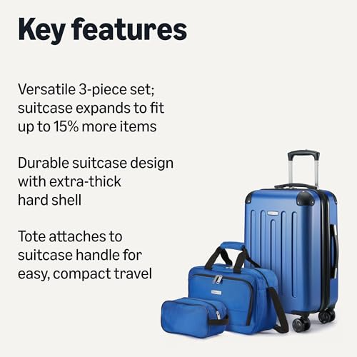 3 Piece Luggage Set with Spinner Wheels (3 Count)