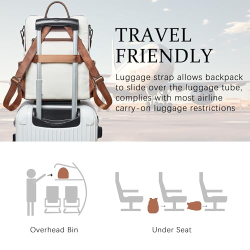 Vegan Leather Laptop Backpack for Women 15.6 inch Work Backpack Fashion Travel Backpack Purse for Travel College Work