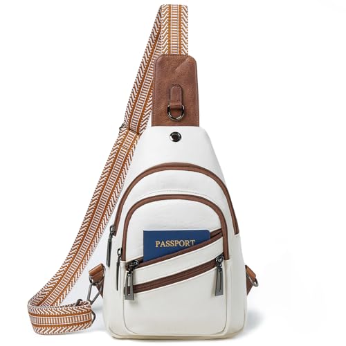 7L Crossboydy Sling Bag for Women Vegan Leather Crossbody Purse Fanny Pack Chest Bag for Travel