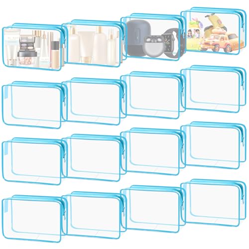 16 Pieces Clear Cosmetic Bags (16 Count)