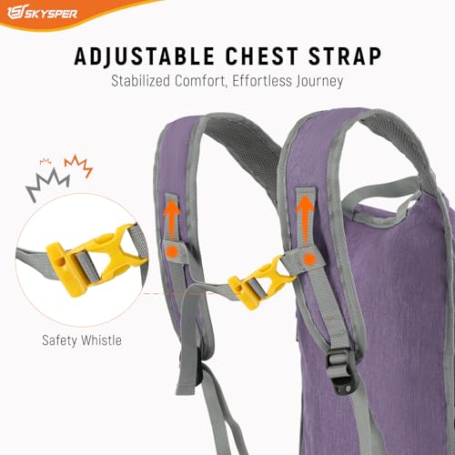 20L Foldable Hiking Backpack Lightweight Packable Travel Daypack with Chest Strap Small Outdoor Folding Back Pack Collapsible Bag for Women Men