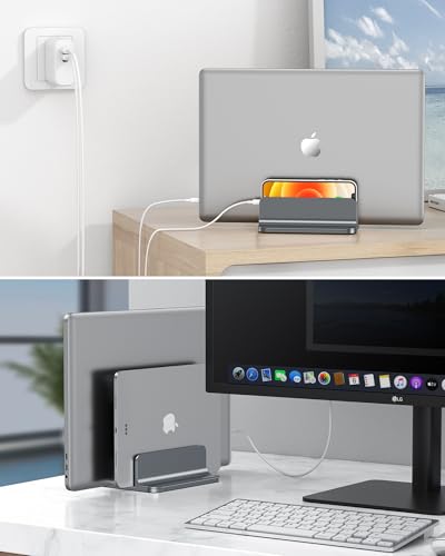 Dual Vertical Desk Laptop Stand Holder