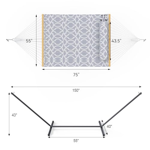 2 Person Double Hammock with Stand