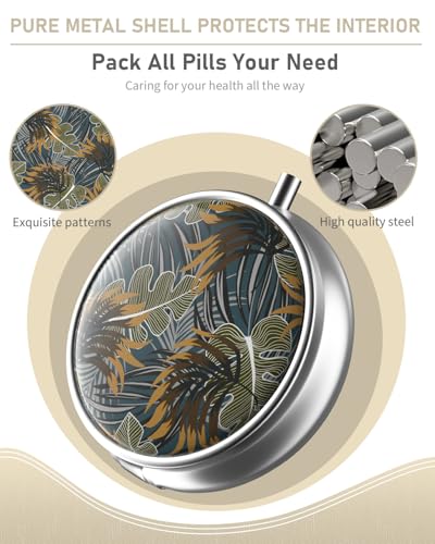 Pill Box 3 Compartment Portable Travel Medicine Box with Mirror