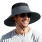 Sun Hats for Men Women Wide Brim Bucket Hat Darkgray