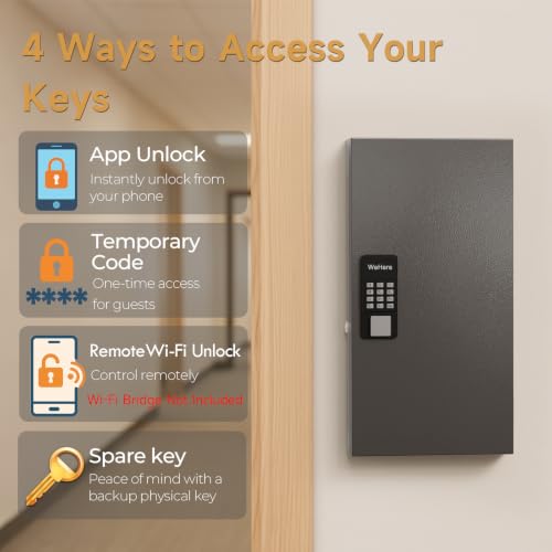 48 Key Lock Box Smart Key Organier Cabinet with Keypad & App for Office