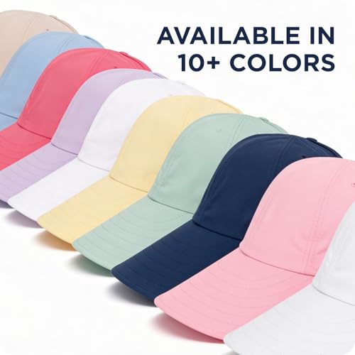 Womens Sunblocker UPF 50 Wide Brim Ponytail Sun Hat