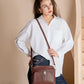 Genuine Leather Crossbody Bags for Women Travel Wallet Purse Coffee