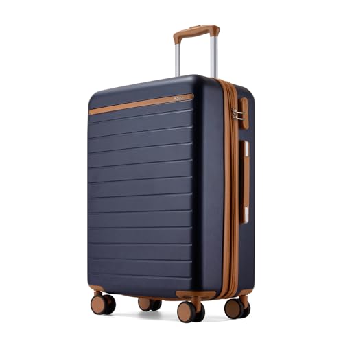 Check in Suitcase 24in Expandable ABS+PC Side Handles luggage Navy