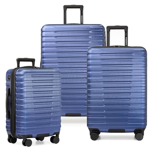 Boren Expandable Hardside Rugged Travel Luggage with 8 Spinner Wheels (3 Piece)