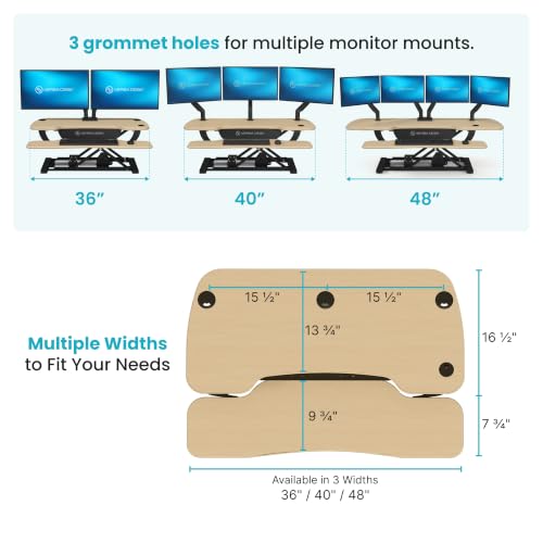 PowerPro 40 Inch Electric Standing Desk Converter