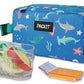 PackIt Freezable Snack Box, Sea Shark, Built with ECOFREEZE® Technology, Collapsible, Reusable, Zip Closure with Buckle Handle, Designed For Work Snacks, Fresh Snacks On the Go, Adults, and All Ages